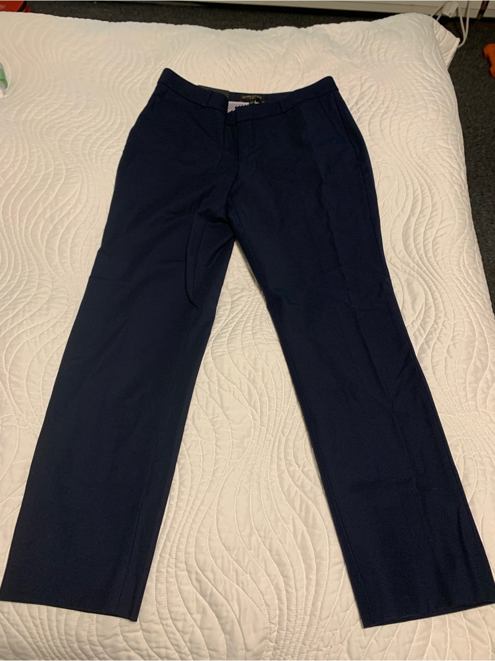 Banana Republic Dark Navy Straight-Leg Dress Pants